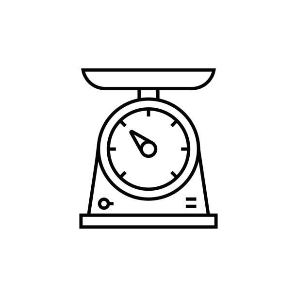 Kitchen Scales Line Icon Kitchen Scales Line Icon kitchen scale stock illustrations