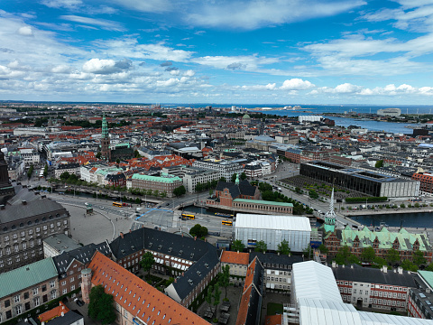 Copenhagen city cityscape Denmark aerial view