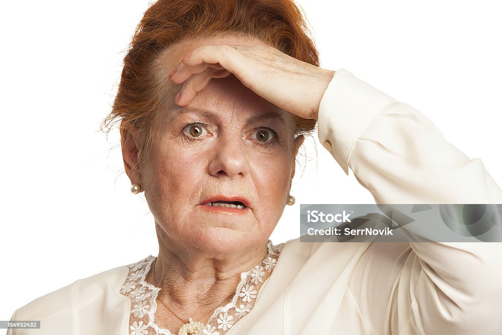 Confused senior woman Confused senior woman experiencing memory loss 60-64 Years Stock Photo