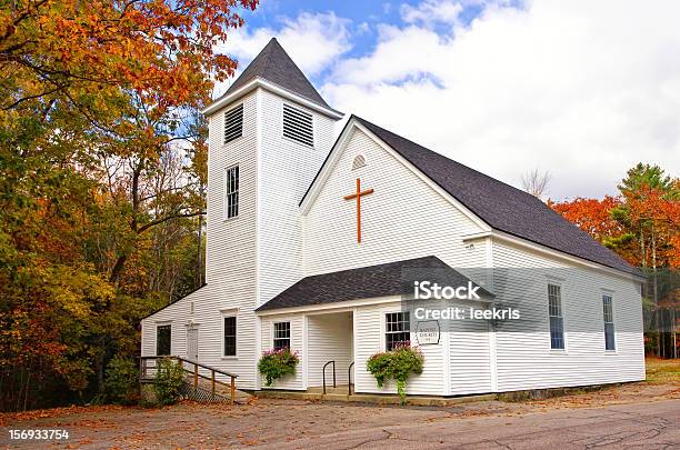 White Country Church Stock Photo - Download Image Now - Church, Baptist, Outdoors