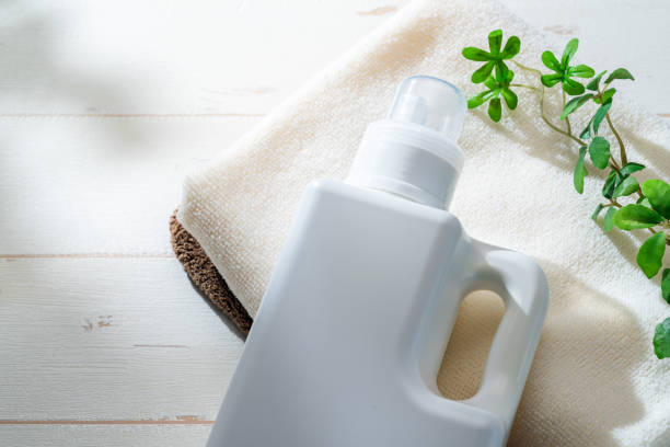 istock Laundered towels and fabric softener 1569341014