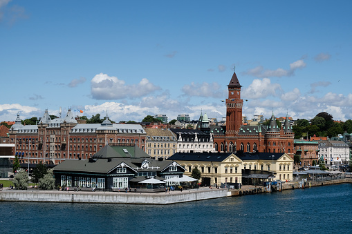 Sweden Helsingborg port harbor city cityscape