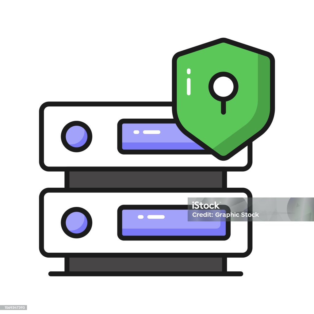 Protection Shield With Data Server Showing Concept Of Data Server ...