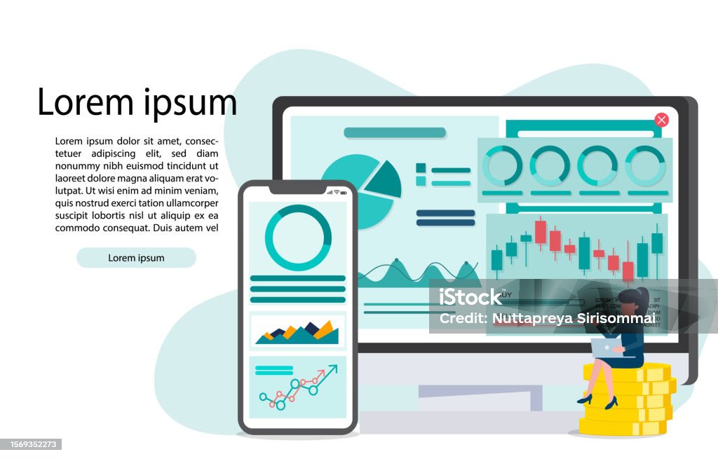 Abstract Online Marketing Analytics With Report Dashboard Providing ...