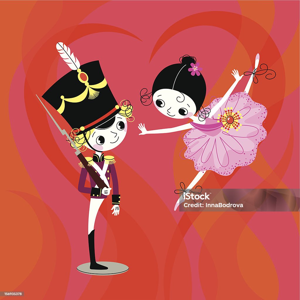 Cyna Soldier i Ballerina. - Grafika wektorowa royalty-free (Żołnierzyk)