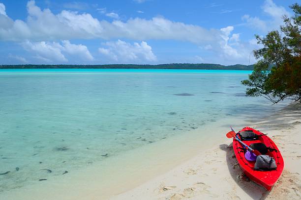 istock Reaching a desert island by canoeing 156935550