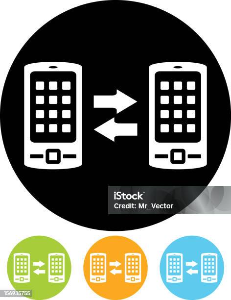 Vector Icon Bluetooth Mobile Phone Connection Stock Illustration - Download Image Now - Bluetooth, Communication, Connection