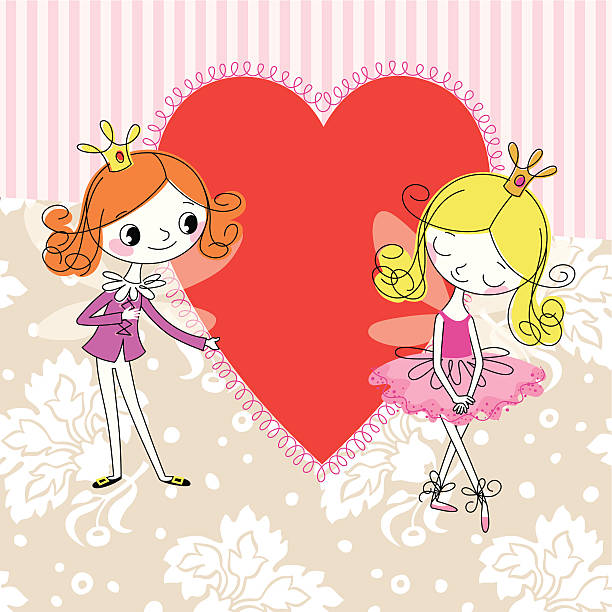 ilustraciones, imágenes clip art, dibujos animados e iconos de stock de elfos en amor. - valentines day teenager passion romance