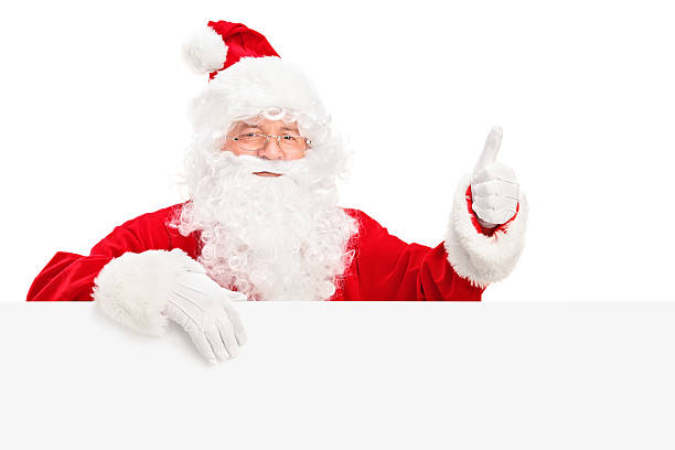istock Santa Claus behind a billboard giving thumb up 156937931