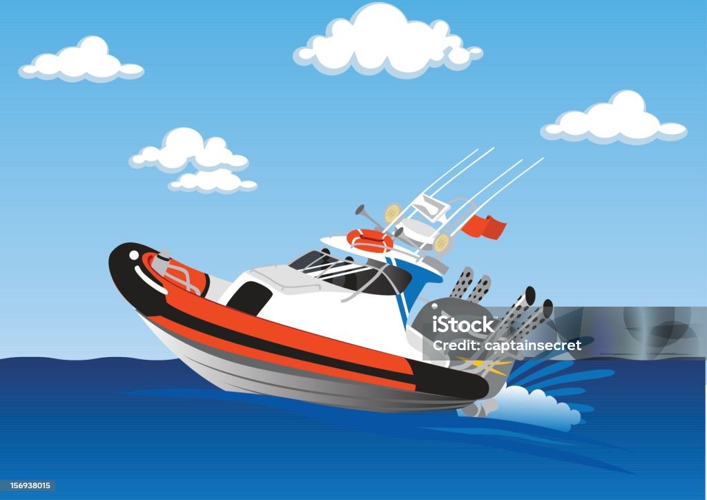 Barco de resgate - Vetor de Guarda Costal royalty-free