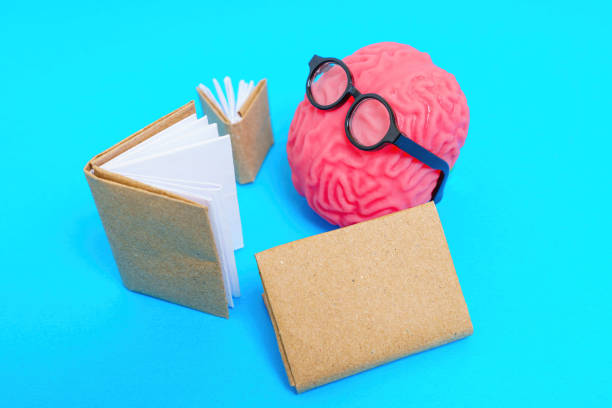 istock Cute Human Brain Character Reading Books 1569383211