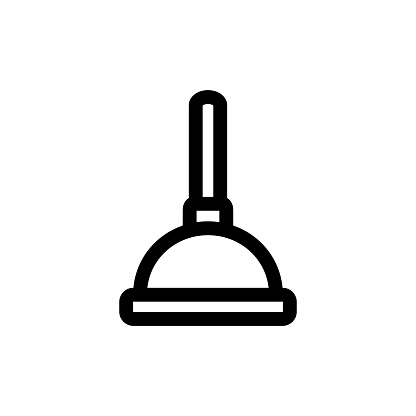 Plunger Line icon, Design, Pixel perfect, Editable stroke. Logo, Sign, Symbol. Cleaning.