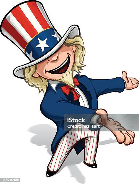 Uncle Sam Präsentieren Stock Vektor Art und mehr Bilder von Uncle Sam - Uncle Sam, Comic - Kunstwerk, Weißer Hintergrund