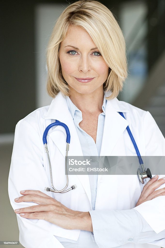 Blonde Woman Doctor in Office 30-39 Years Stock Photo