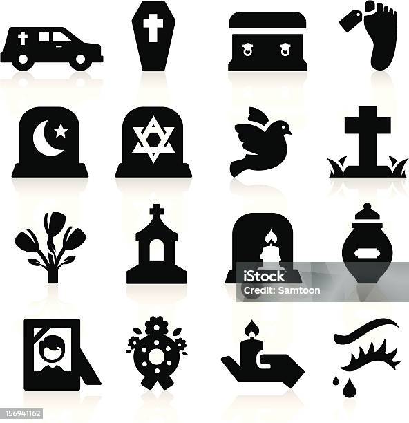 Funeral Symbole Stock Vektor Art und mehr Bilder von Icon - Icon, Begräbnis, Todesanzeige