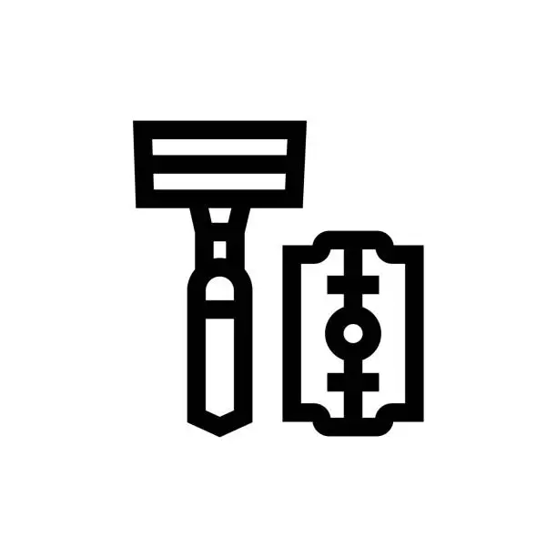 Vector illustration of Razor Line icon, Design, Pixel perfect, Editable stroke. Logo, Sign, Symbol. Blade, Beauty, Shave.