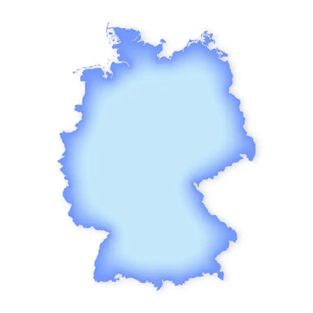 Vector illustration of Germany Map Soft Blue Vector Map Illustration