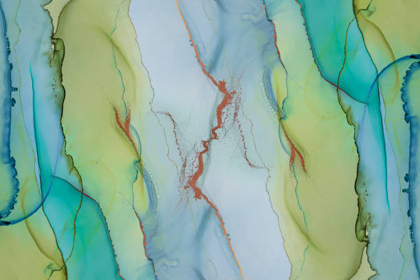 istock Abstract collage with hand painted alcohol ink texture 1569435754