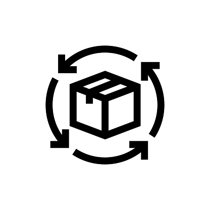 Return Cargo Line icon, Design, Pixel perfect, Editable stroke. Logo, Sign, Symbol. Delivery Elements, Cargo, Courier.