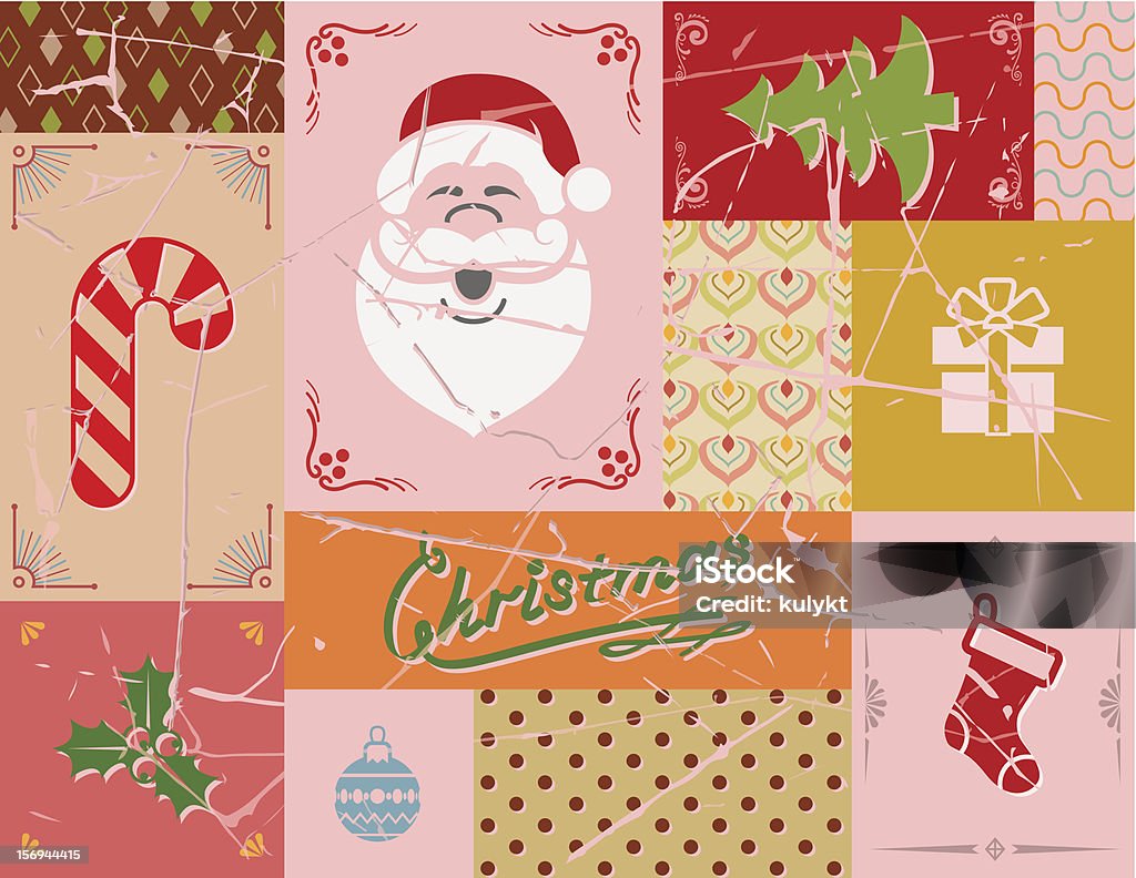 Vintage christmas karty na czerwony kolory - Grafika wektorowa royalty-free (Mięta pieprzowa)
