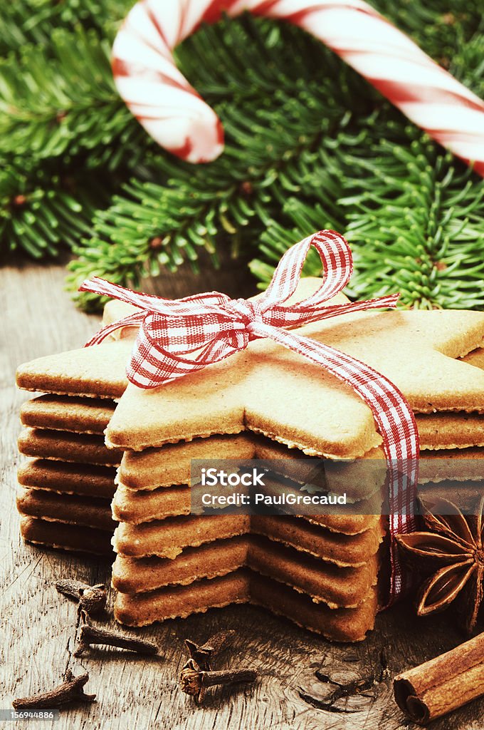 Christmas gingerbread cookies Christmas gingerbread cookies in vintage setting Backgrounds Stock Photo