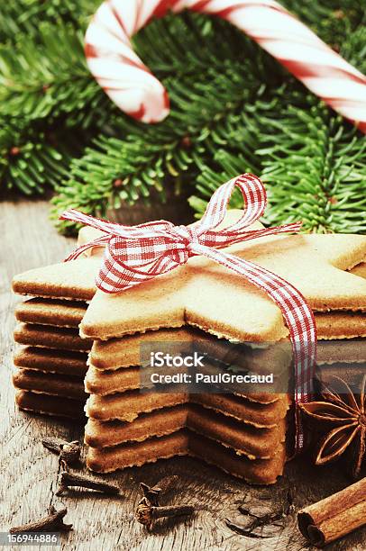 Christmas Gingerbread Cookies Stock Photo - Download Image Now - Backgrounds, Baked, Brown
