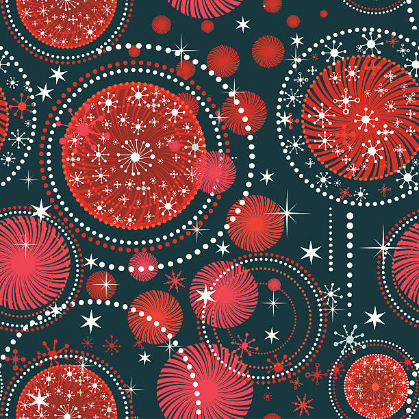 Holidays Winter pattern made with snow and stars. vector art illustration