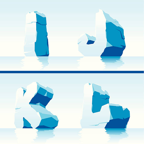 lód alfabet. część 3 - iceberg ice mountain arctic stock illustrations