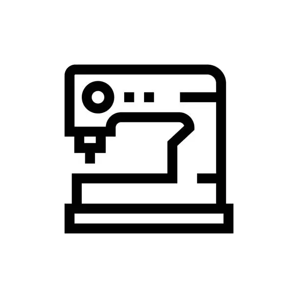 Vector illustration of Sewing Machine Line icon, Design, Pixel perfect, Editable stroke. Logo, Sign, Symbol.