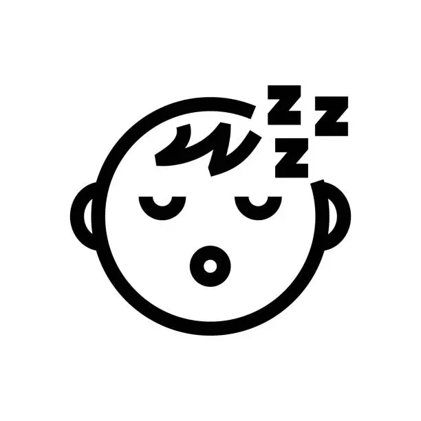 Vector illustration of Sleeping Baby Line icon, Design, Pixel perfect, Editable stroke. Logo, Sign, Symbol.