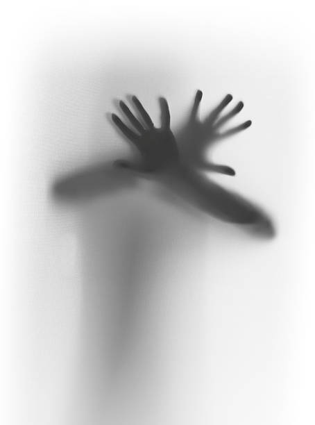 istock Diffuse abstract of a scary man, hand silhouette 156950137