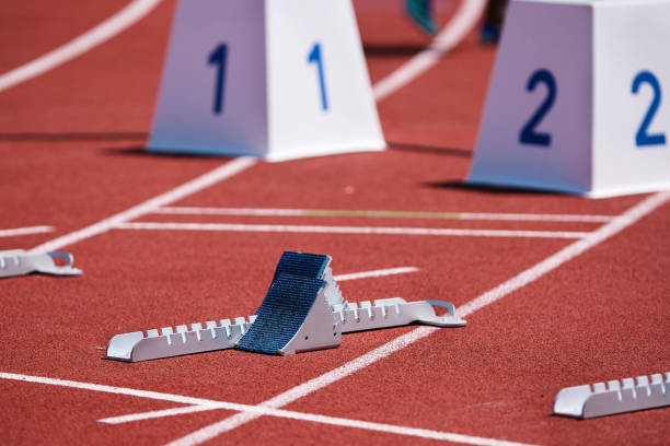 a start of an athletics race on a track
