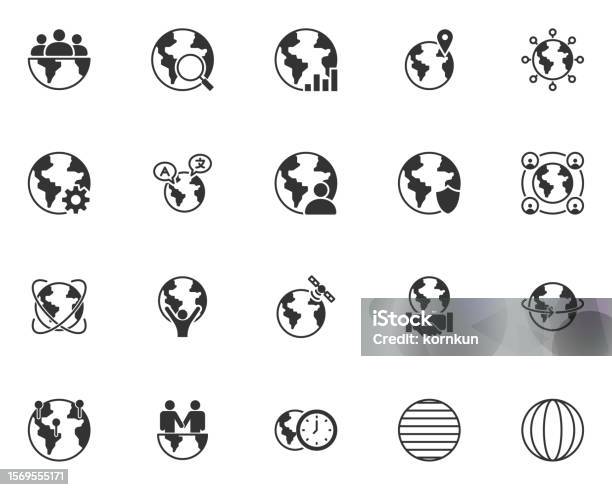 Set Of Global Icon Travel World Stock Illustration - Download Image Now ...
