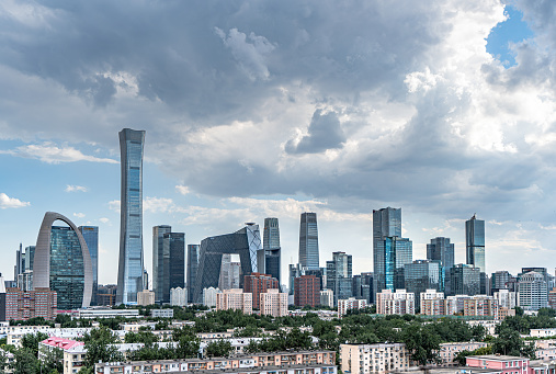 China Beijing CBD Urban Development Sky Dark Clouds