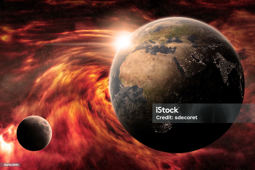 Planète Terre armageddon - Photo de Astéroïde libre de droits