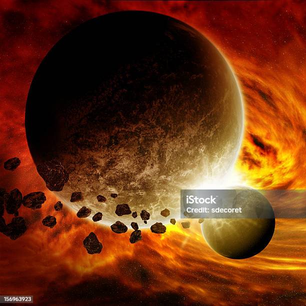 Planet Earth Armageddon — стоковые фотографии и другие картинки Астероид - Астероид, Без людей, Квадратный