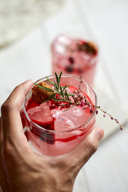 istock Refreshing cold summer drink,Pink Rose cocktail or mocktail 1569641827