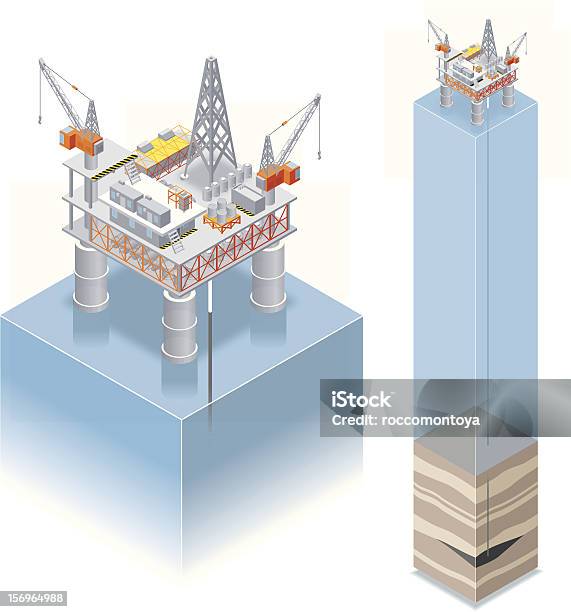 Isometric Oil Drilling Plattform Stock Vektor Art und mehr Bilder von Isometrische Darstellung - Isometrische Darstellung, Bohranlage, Erdöl