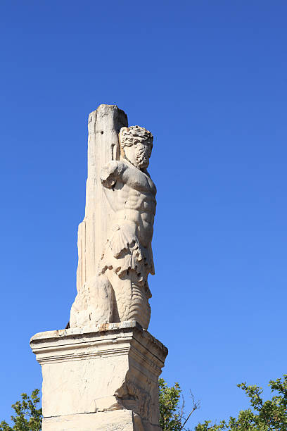 triton - statue greek culture neptune greece photos et images de collection
