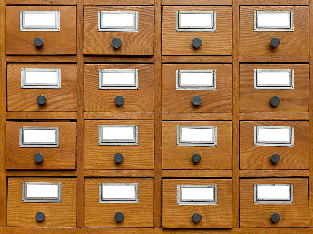 istock Old wooden card catalogue 156966962
