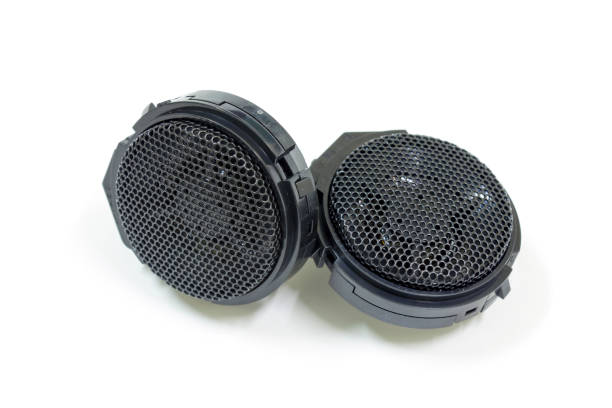 istock Car audio speaker on white background, Isolated, Car maintenance service. 1569691110