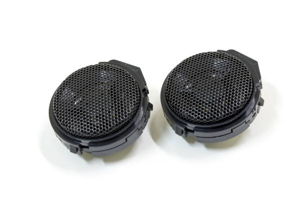 istock Car audio speaker on white background, Isolated, Car maintenance service. 1569692285