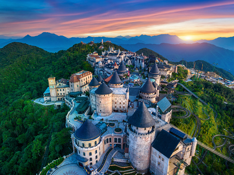 Germany, Lichtenstein Castle. Baden-Wurttemberg land in Swabian Alps.