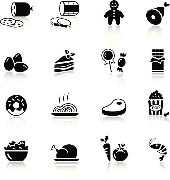 базовый-food значки - food italian culture salad spaghetti stock illustrations