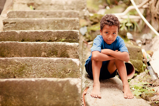 Portrait of a young boy from a Rio de Janeiro, Brazil  favela.