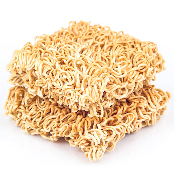 istock Dry instant noodle on white background 156974343