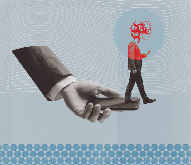 istock Distracted businessman walking on a smartphone and falling 1569765614