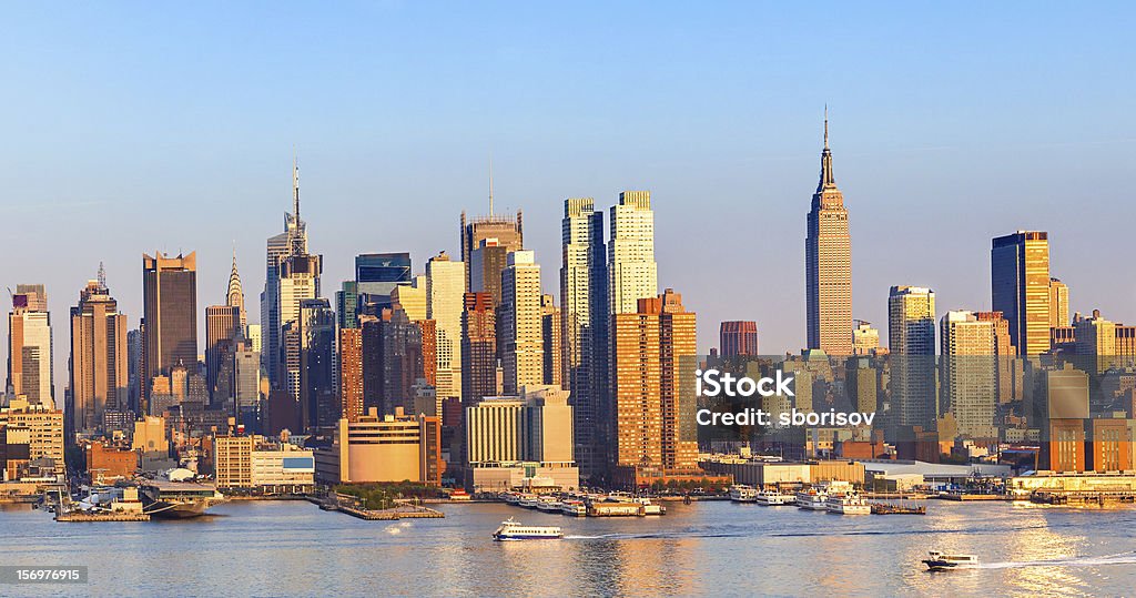 Manhattan Skyline Manhattan Skyline over Hudson River Architecture Stock Photo