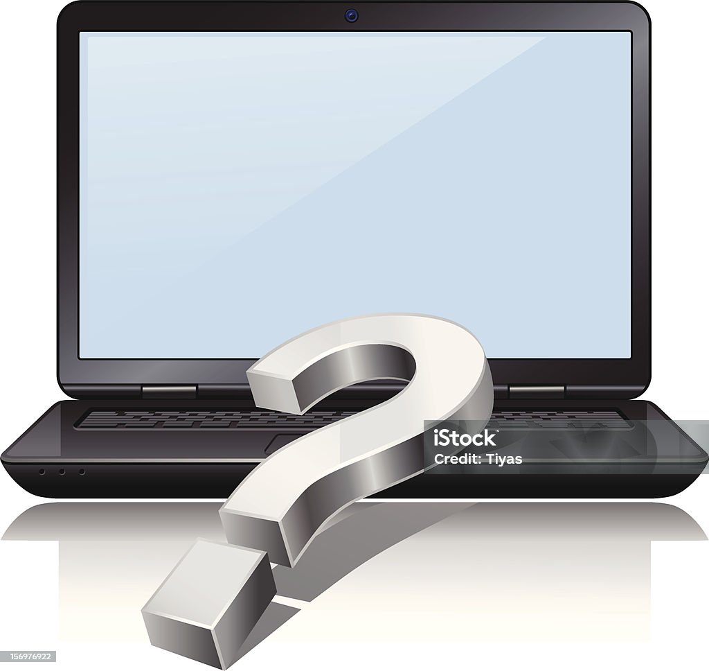 Question On Computer App Laptop Question Stock Illustration - Download Image Now - Asking ...