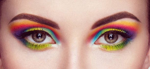 istock Female eye with  rainbow make-up 1569771585